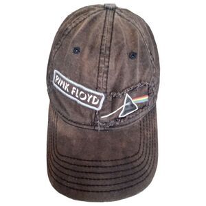 Pink Floyd Trashed Hat Cap Faded Black Distressed Discolored Adjustable